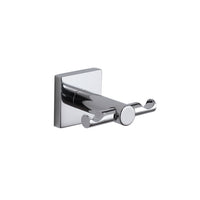 Appendiabiti doppio da muro in acciaio inox AISI 304 e Cromall FJ26 Gedy serie FUJI Cromato