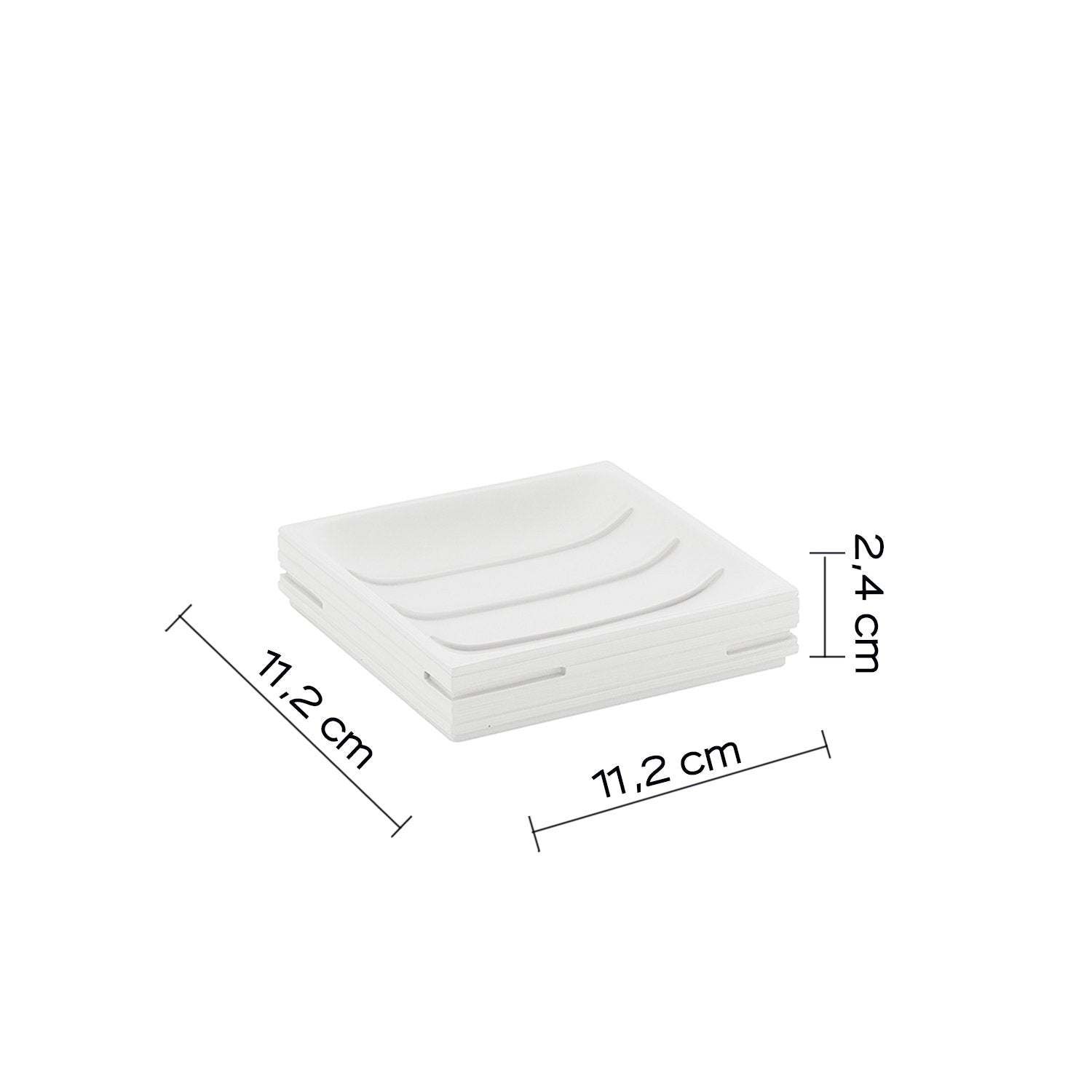 Portasapone d'appoggio in resina QU11 Gedy serie QUADROTTO Bianco