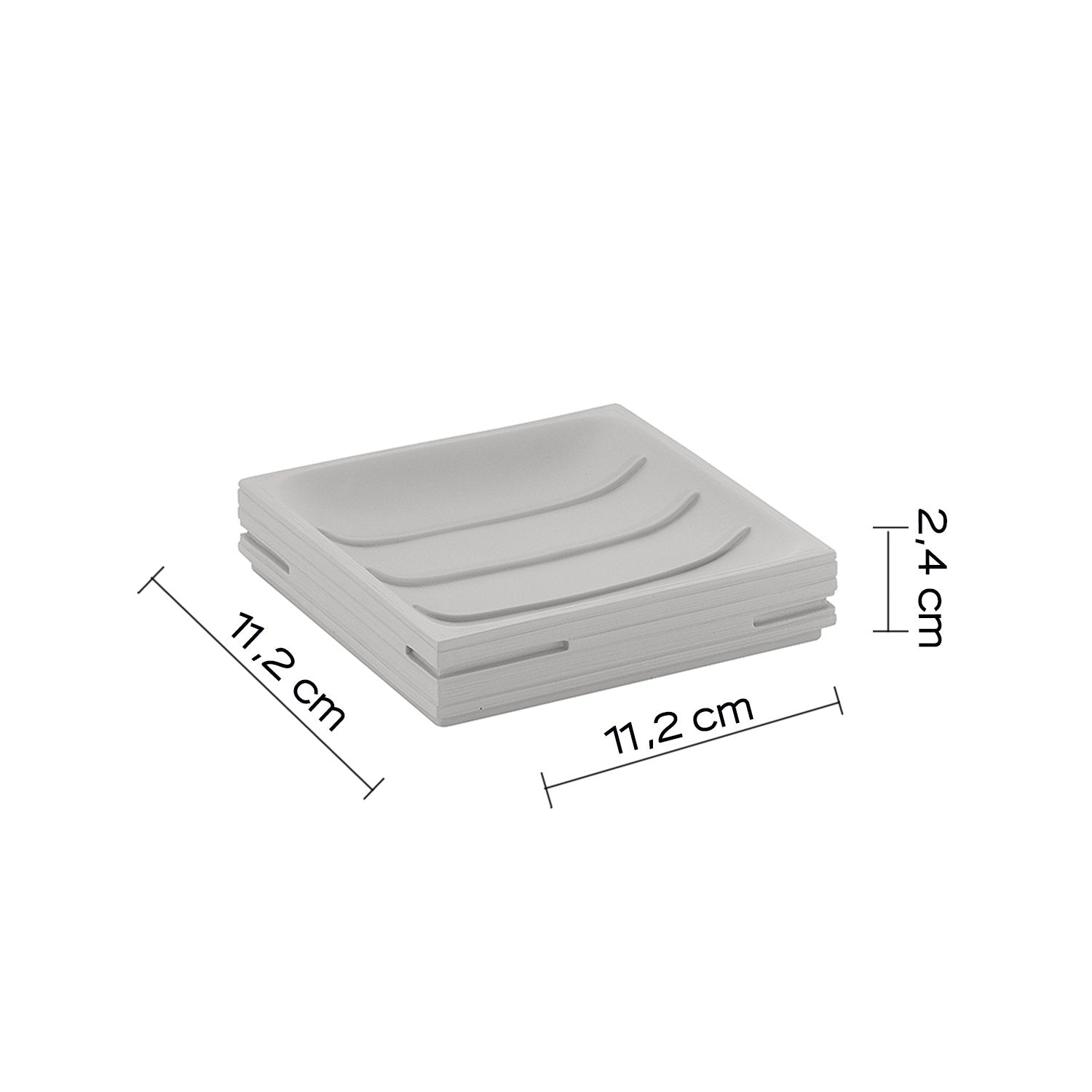 Portasapone d'appoggio in resina QU11 Gedy serie QUADROTTO Grigio