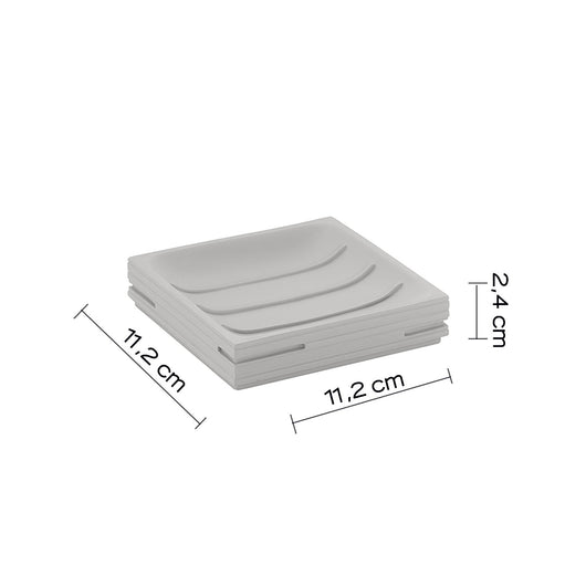Portasapone d'appoggio in resina QU11 Gedy serie QUADROTTO Grigio