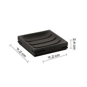 Portasapone d'appoggio in resina QU11 Gedy serie QUADROTTO Nero