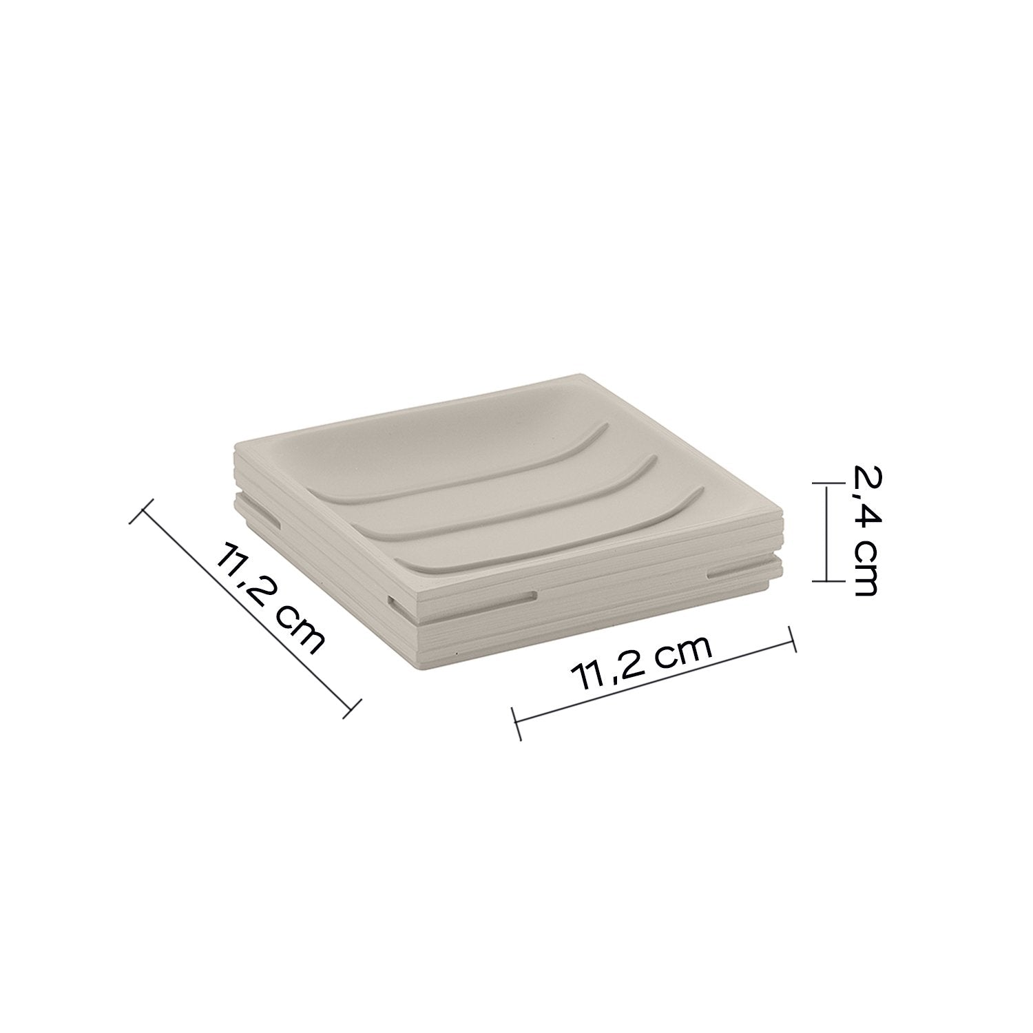 Portasapone d'appoggio in resina QU11 Gedy serie QUADROTTO Tortora Chiaro