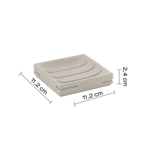 Portasapone d'appoggio in resina QU11 Gedy serie QUADROTTO Tortora Chiaro