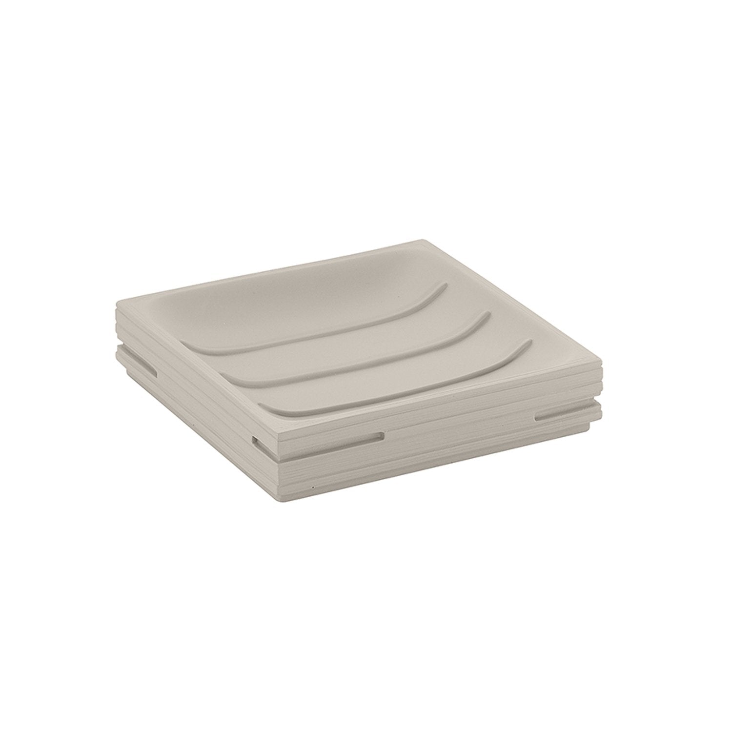 Portasapone d'appoggio in resina QU11 Gedy serie QUADROTTO Tortora Chiaro