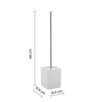 Scopino con ciuffo in setole d'appoggio in resina QU33 Gedy serie QUADROTTO Bianco