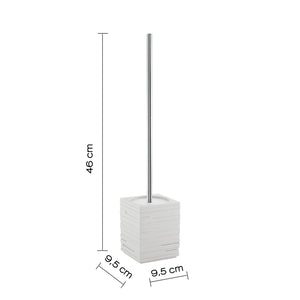 Scopino con ciuffo in setole d'appoggio in resina QU33 Gedy serie QUADROTTO Bianco