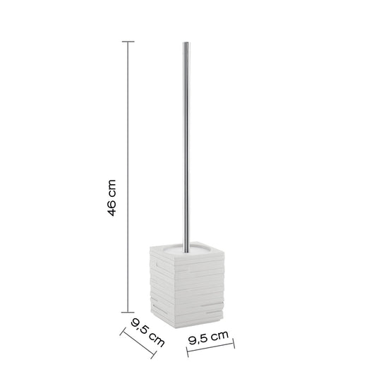 Scopino con ciuffo in setole d'appoggio in resina QU33 Gedy serie QUADROTTO Bianco