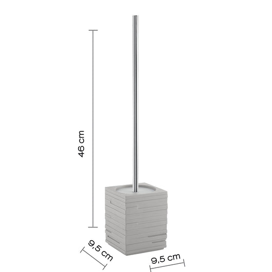 Scopino con ciuffo in setole d'appoggio in resina QU33 Gedy serie QUADROTTO Grigio