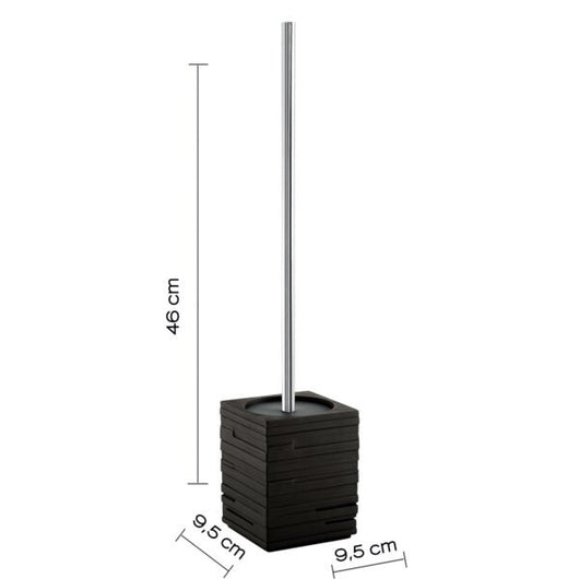 Scopino con ciuffo in setole d'appoggio in resina QU33 Gedy serie QUADROTTO Nero