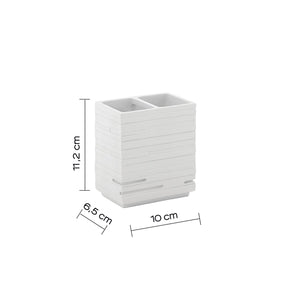 Portaspazzolini d'appoggio in resina QU98 Gedy serie QUADROTTO bianco