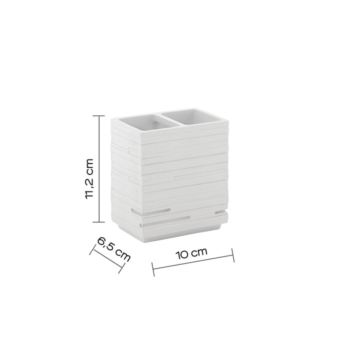 Portaspazzolini d'appoggio in resina QU98 Gedy serie QUADROTTO bianco