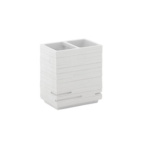 Portaspazzolini d'appoggio in resina QU98 Gedy serie QUADROTTO bianco