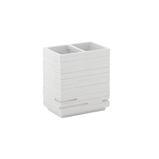 Portaspazzolini d'appoggio in resina QU98 Gedy serie QUADROTTO bianco