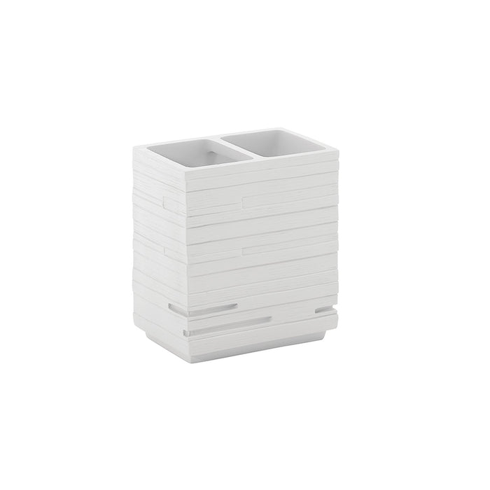 Portaspazzolini d'appoggio in resina QU98 Gedy serie QUADROTTO bianco