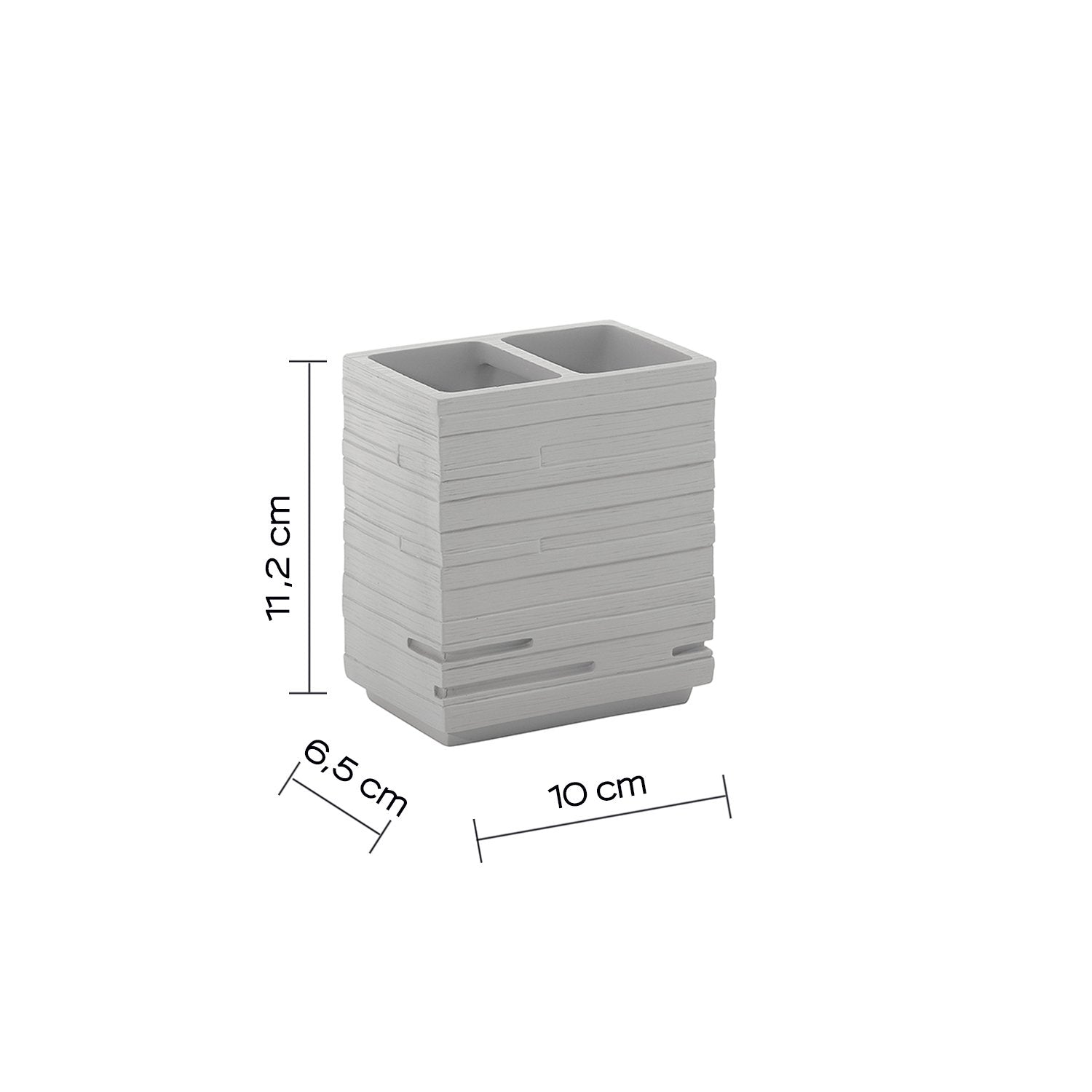 Portaspazzolini d'appoggio in resina QU98 Gedy serie QUADROTTO Grigio