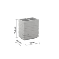 Portaspazzolini d'appoggio in resina QU98 Gedy serie QUADROTTO Grigio