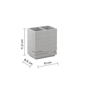 Portaspazzolini d'appoggio in resina QU98 Gedy serie QUADROTTO Grigio