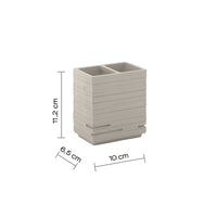 Portaspazzolini d'appoggio in resina QU98 Gedy serie QUADROTTO Tortora Chiaro