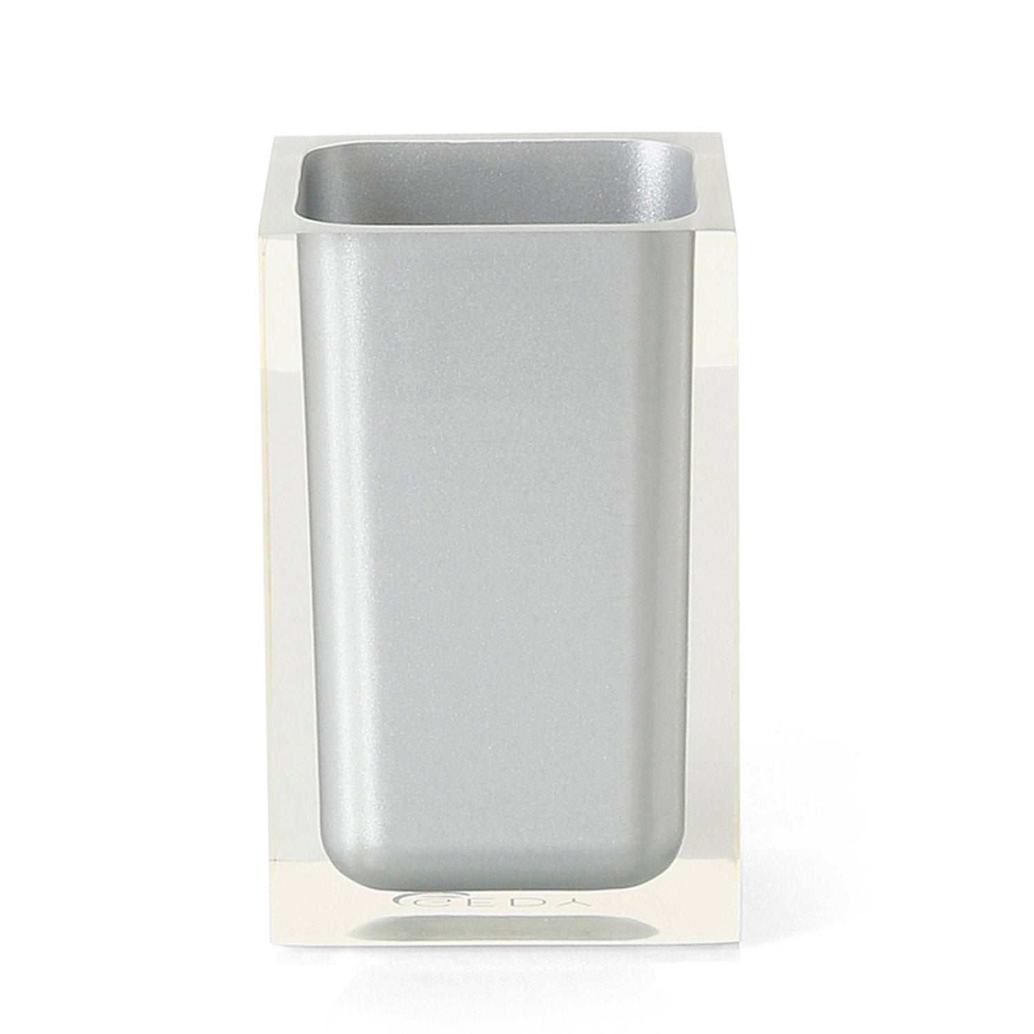 Portaspazzolini d'appoggio in resina RA98 Gedy serie RAINBOW Argento