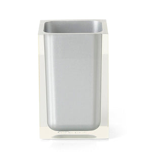 Portaspazzolini d'appoggio in resina RA98 Gedy serie RAINBOW Argento