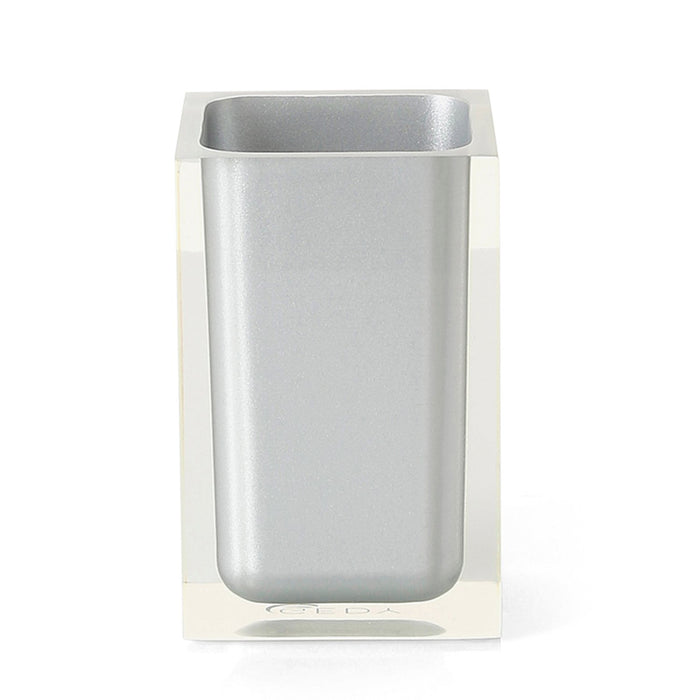 Portaspazzolini d'appoggio in resina RA98 Gedy serie RAINBOW Argento