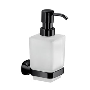 Dosasapone con erogatore in plastica da muro in acciaio inox e Cromall ST80 Gedy serie STELVIO Nero Opaco