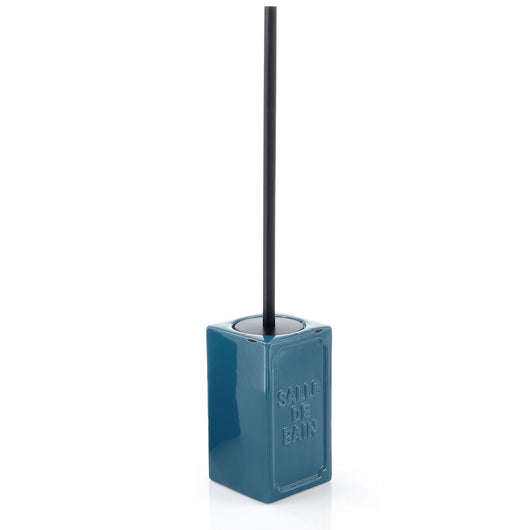 Scopino WC con ciuffo in setole d'appoggio in ceramica VV33 Gedy serie VIVIENNE Blu