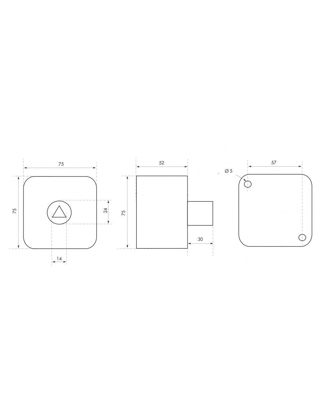 Selettore elettrico di emergenza a triangolo 14 mm, montaggio a muro, VVF, pompieri, manutenzione - THIRARD