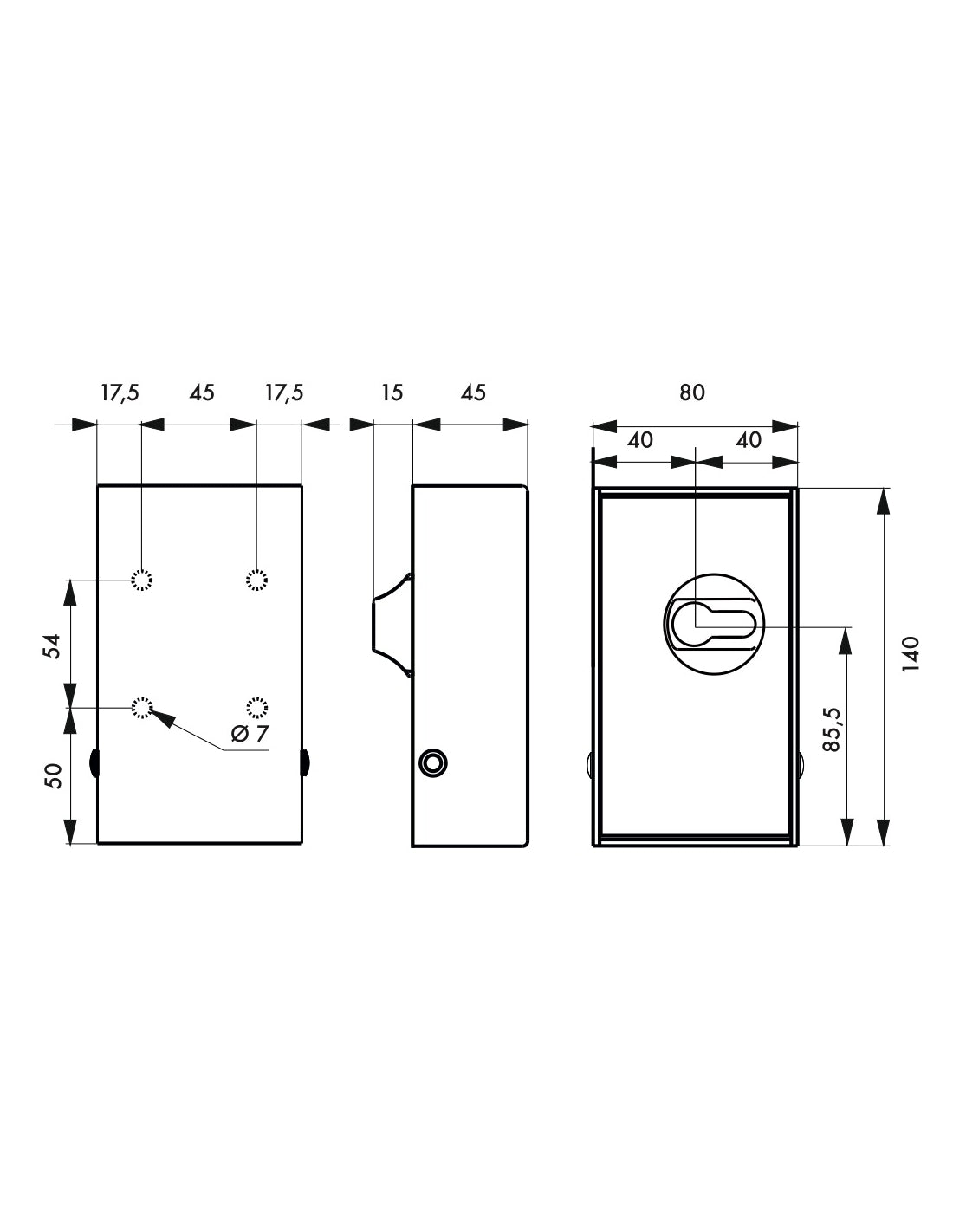 Cassetta portavalori a muro apertura con 1/2 cilindro europeo - THIRARD