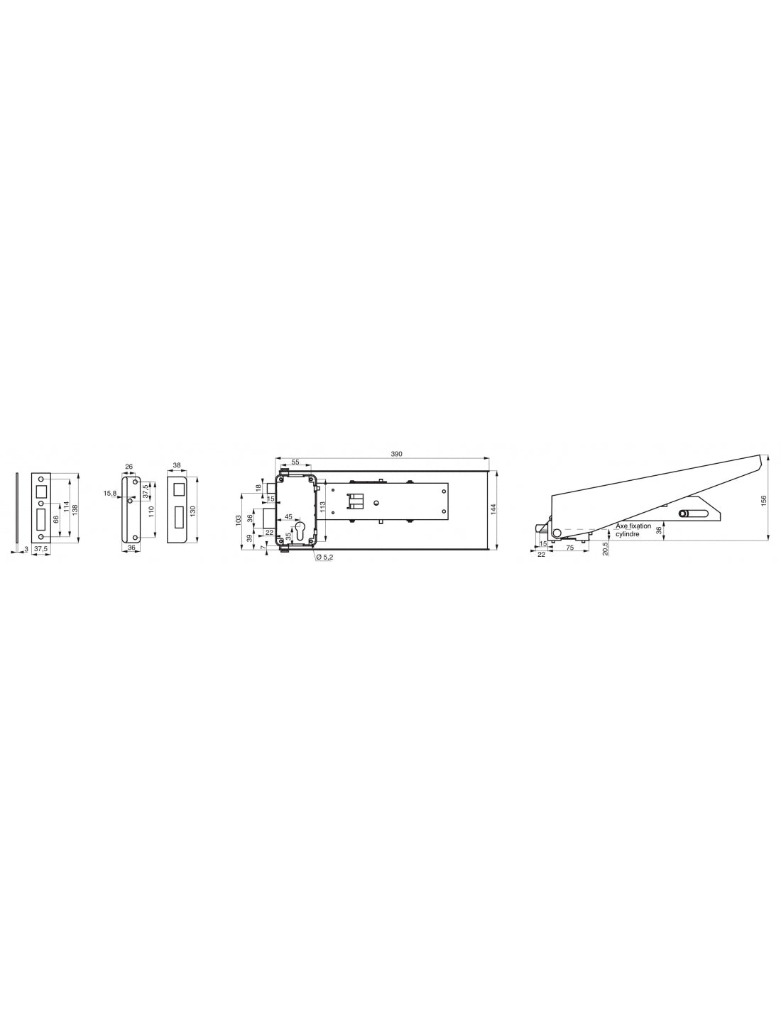 Serratura a placca cp per porta sinistra - THIRARD