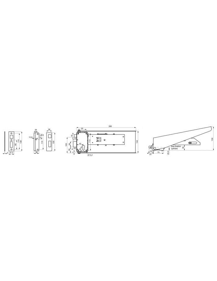 Serratura a placca cp per porta sinistra - THIRARD