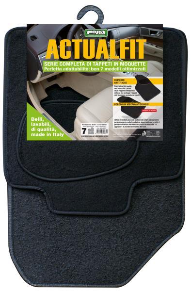 Set 4 Tappeti Moquette Actualfit Nero Mod. 7