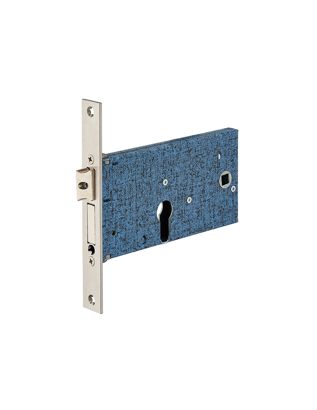 Serratura da incasso a cilindro per porta esterna, asse 67mm, piastra quadra - THIRARD