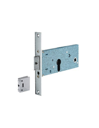 Serratura da incasso a cilindro per porta esterna, solo catenaccio, asse 67mm, piastra quadra - THIRARD
