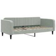 Letto da camera | Letto da Giorno Grigio Chiaro 100x190 cm in Velluto