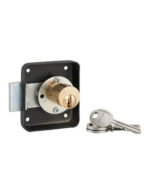 Serratura per mobile, mobilio, destra, asse 35mm, 70x60mm, nero, 3 chiavi - THIRARD