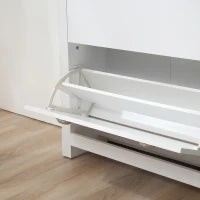 Scarpiera Slim 2 Cassetti a Ribalta e Ripiano Regolabile per 12 Paia di Scarpe, 79x23x90.5 cm, Bianco