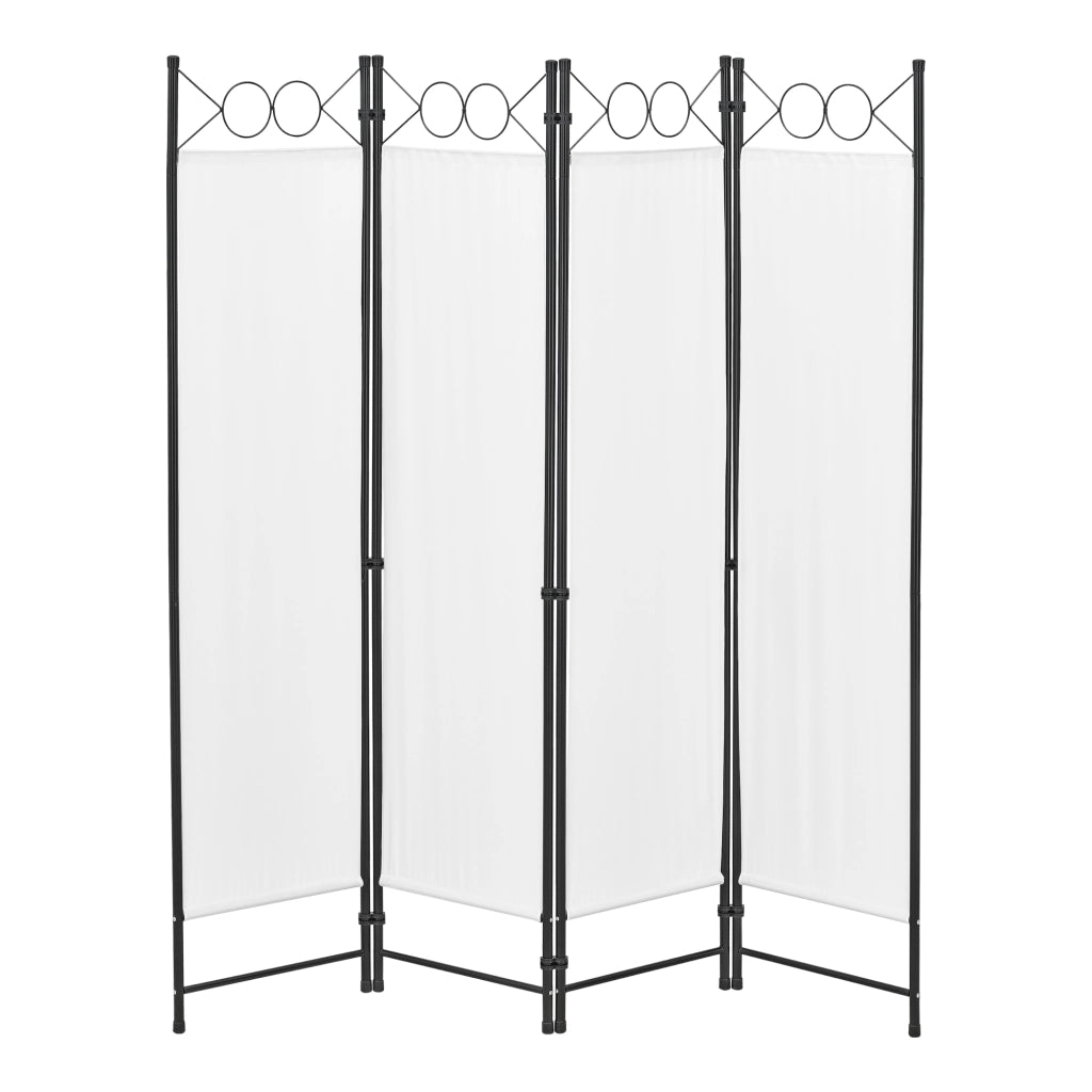Paravento Pieghevole Saragossa in 4 Pannelli Parete Divisoria 171 x 160 cm - Bianco [en.casa]