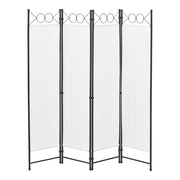 Paravento Pieghevole Saragossa in 4 Pannelli Parete Divisoria 171 x 160 cm - Bianco [en.casa]