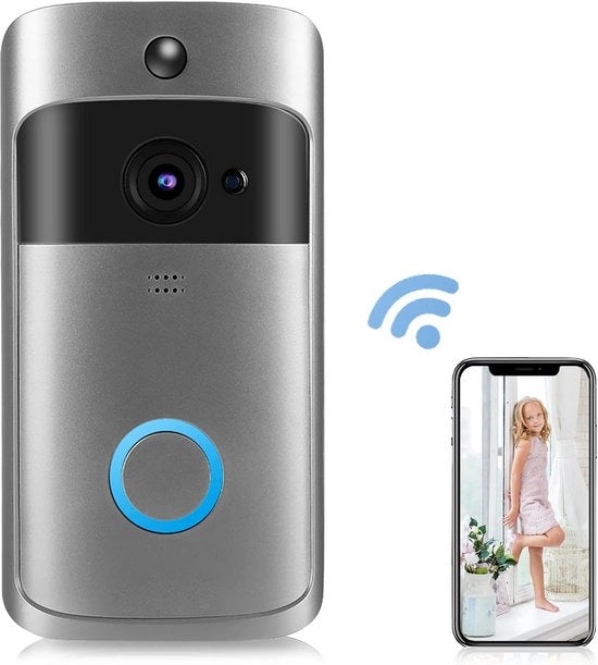 Deurbel senza abbonamento - Videocamera per porta - Deurbel video senza fili - Sicurezza della casa - Deurbel con app - Deurbel intelligente - Nessun costo mensile - Camera di sicurezza - Deurbel WiFi - Per smartphone e tablet