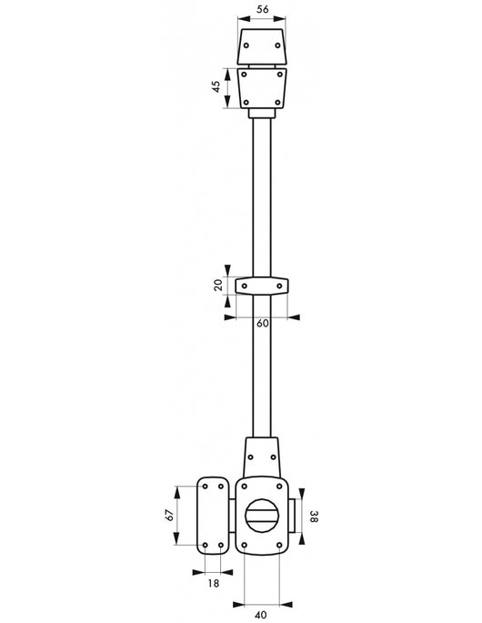 Serratura a chiavistello a pomolo Mirage 6, cilindro 45mm, 2 punti, acciaio, sopra, sinistra, 3 chiavi, bronzo - THIRARD