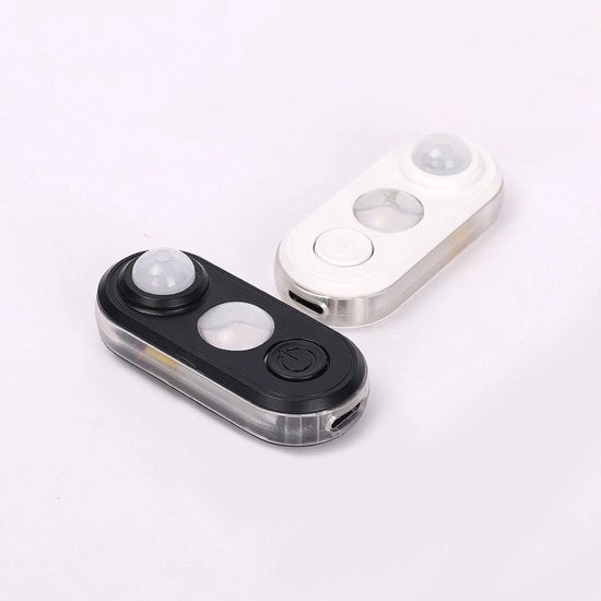 2 pezzi di lampade LED con sensore di movimento per interni, illuminazione di base magnetica, caldo bianco, nero, regolabile, ricaricabile, adatto per armadi, cucina, scale - nero/argento