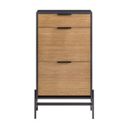 SoBuy Scarpiera da ingresso Cassettiera con 1 cassetto e 2 ribalte per ingresso, corridoio e soggiorno Nero 64x40x115 cm HFSR03-SCH