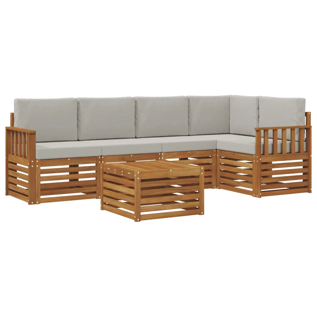 Set divano sezionale con cuscino 6 pcs Grigio Naturale e Chiaro 3374841
