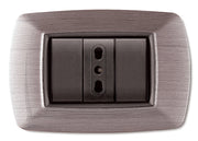 PLACCA LIFE LIVING PLAST ACCIAIO SATINATO 3P- ELETTROCANALI- 10,0 pz