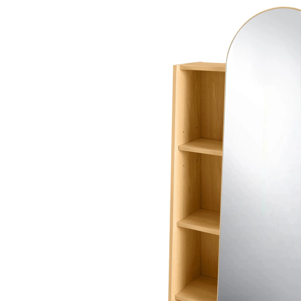 ARMADIO ALTO CON SPECCHIO 165x60x28 cm MDF Naturale