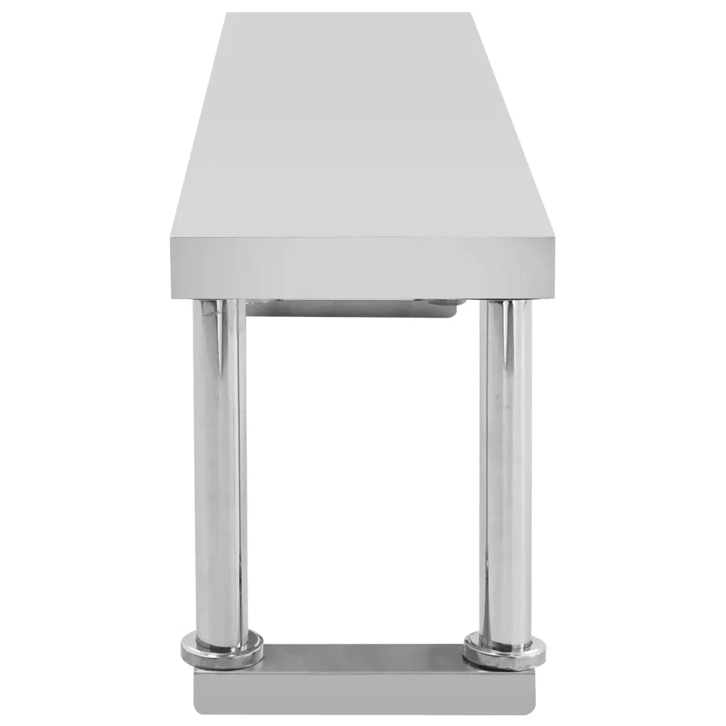 Tavolo Lavoro Cucina con Mensola 120x60x120 cm in Acciaio Inox CFW9416711