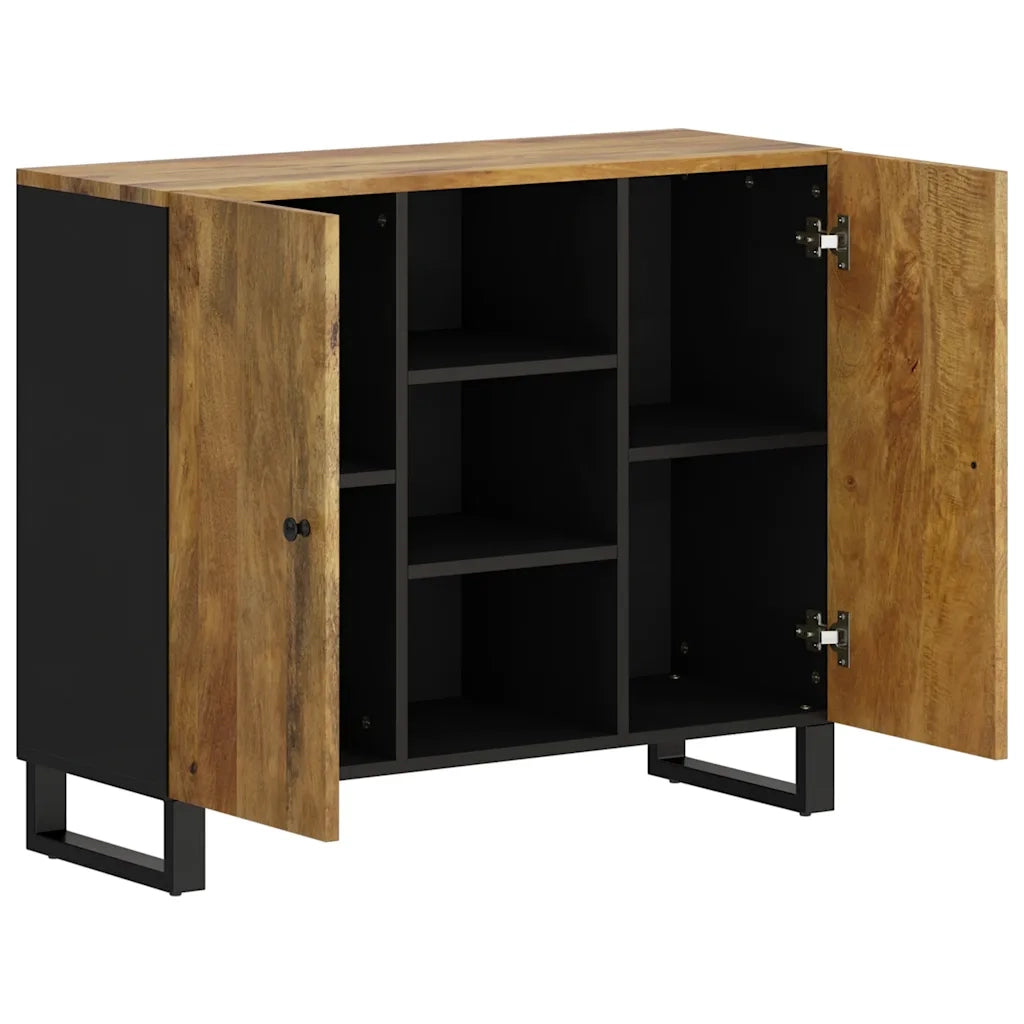 Credenza con 2 Ante 90x33x75 cm in Legno Massello di Mango 352928