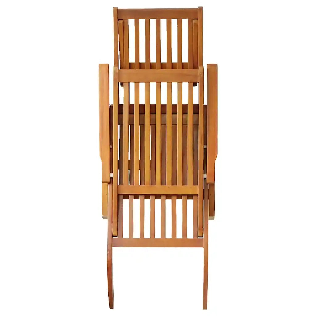 Sdraio da Esterno con Poggiapiedi in legno Massello d'Acacia 41433