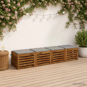 Cuscini per Sedia in 4 Pezzi SOEST 4 pz 100% Poliestere Grigio 944430